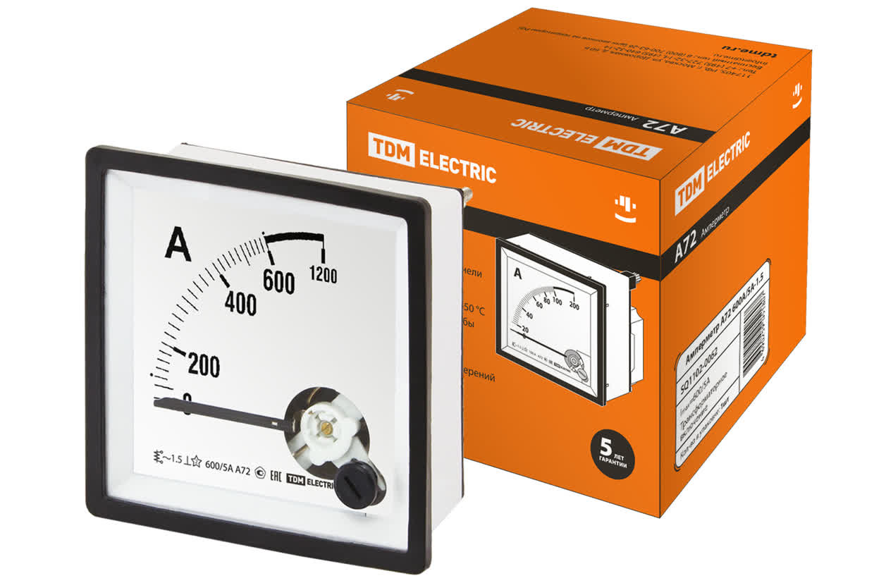 TDM Амперметр А72   600А/5А-1,5 TDM — 10.00Вт IP20