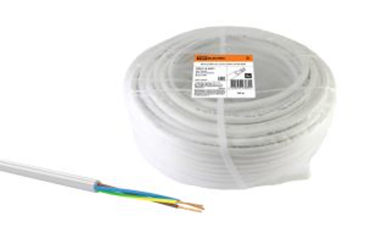 TDM Провод ПВС 3х1,5 ГОСТ (50м), белый TDM — 10.00Вт IP20