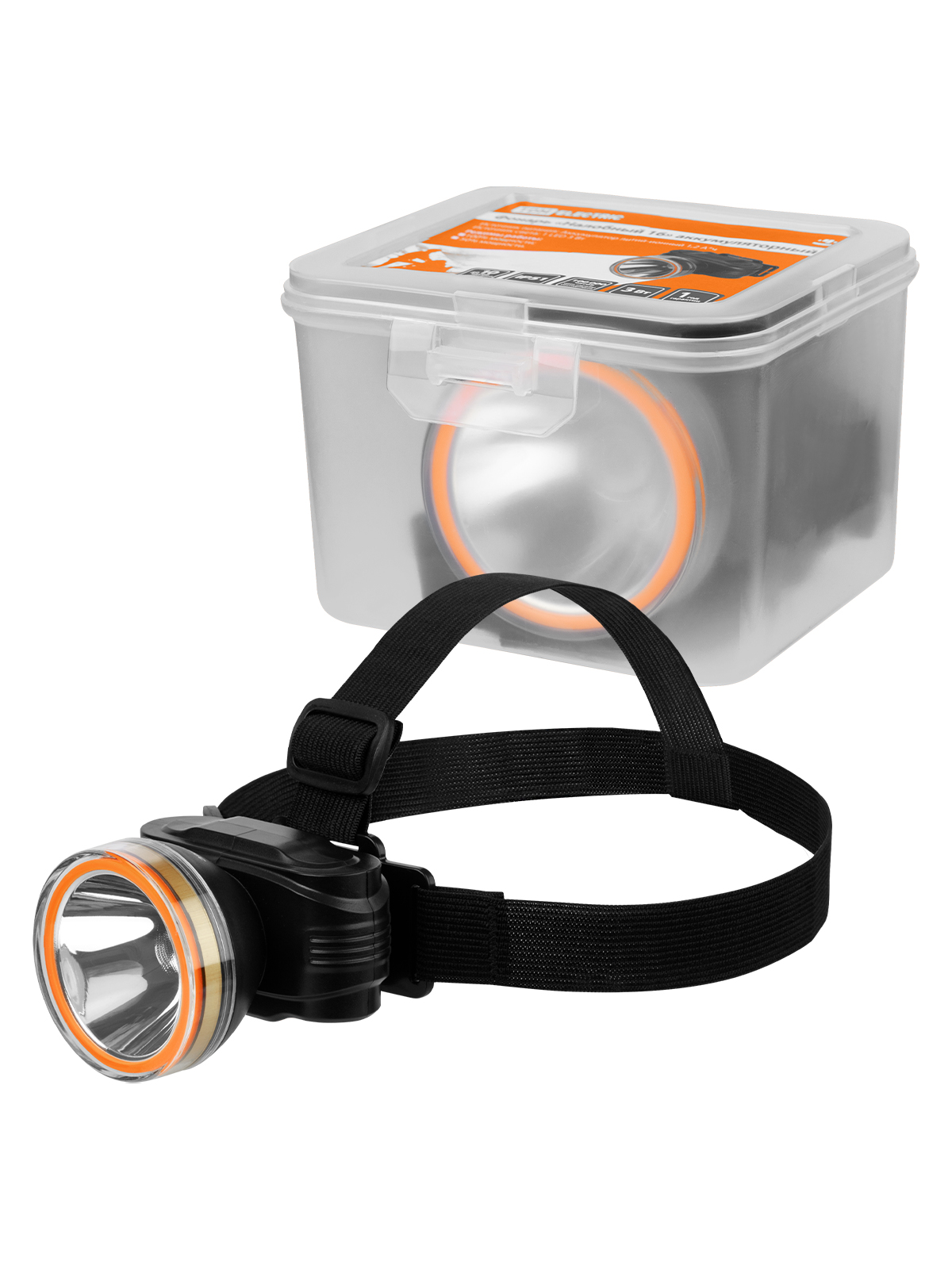 TDM Фонарь «Налобный 16» аккум., 3 Вт LED, Li-Ion 3,7 В  1,2  А*ч, 200 лм, 230 В, TDM — 10.00Вт IP20