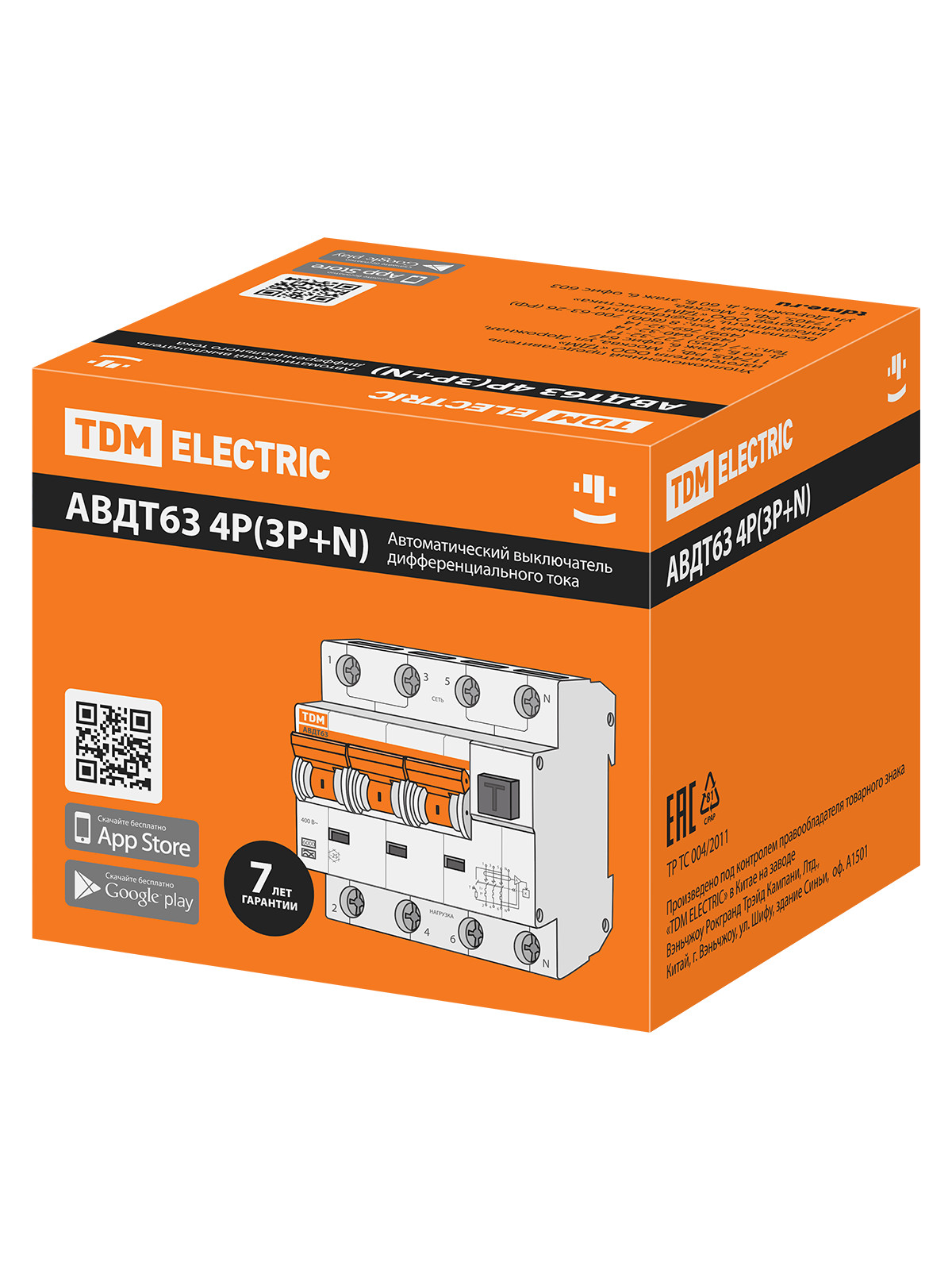 TDM АВДТ 63 4P(3Р+N) C25 300мА 6кА тип А - Автоматический Выключатель Дифференциального тока TDM — 10.00Вт IP20
